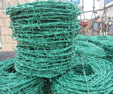Rolo revestido plástico do arame farpado do PVC da dureza BWG16xBWG16 alta